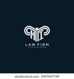 MI initial monogram logo lawfirm with pillar design