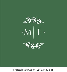 MI initial monogram wedding with creative design