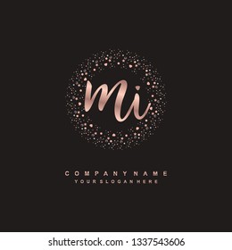 MI initial signature logo. handwriting logo template vector,