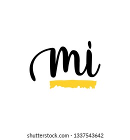 MI initial signature logo. handwriting logo template vector,