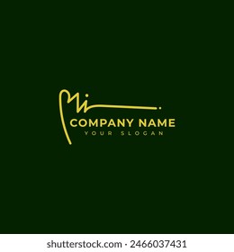 Mi Initial signature logo vector design