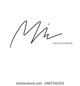 Mi Initial signature logo vector design