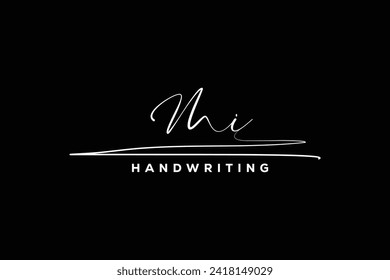 MI initials Handwriting signature logo. MI Hand drawn Calligraphy lettering Vector. MI letter real estate, beauty, photography letter logo design.