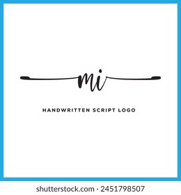 MI initials Handwriting signature logo. MI Hand drawn Calligraphy lettering Vector. MI  letter real estate, beauty, photography letter logo design.