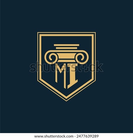 MI Initials Law Firm Logo Lawyer logo with creative law element