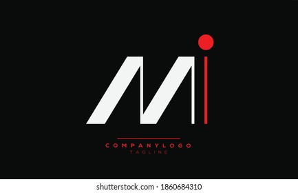 MI initials monogram letter text alphabet logo design