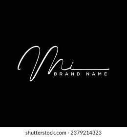 MI letter beauty handwriting vector logo.