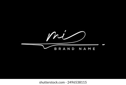 MI letter beauty handwriting vector logo. 
