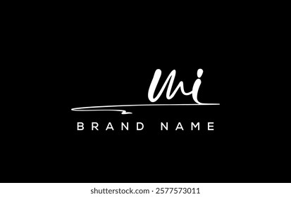 MI letter beauty handwriting vector logo. 