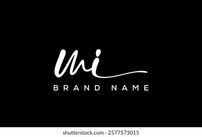 MI letter beauty handwriting vector logo. 