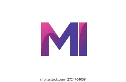 MI Letter Gradient Monogram Logo for Modern Business Branding