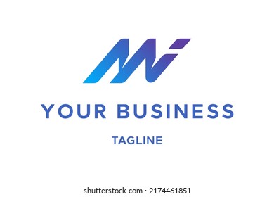 MI letter logo design, initial, monogram, icon, symbol. Geometric based that shape a futuristics looks. Very suitable for technology business, startup or web developer logo.