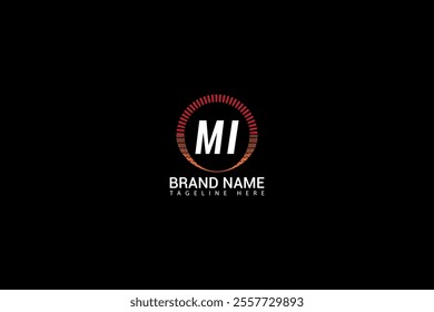 MI letter logo design on black background. MI creative initials letter logo concept. MI unique design