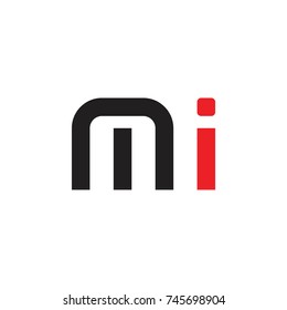 Mi letter logo design vector