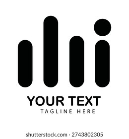 MI Letter Logo In Graph Style Vector Art Illustration
