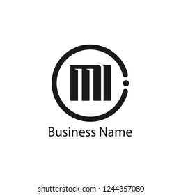 MI Letter logo template design