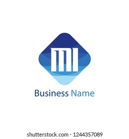 MI Letter logo template design