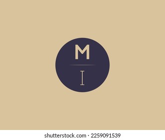 MI letter modern elegant logo design vector images
