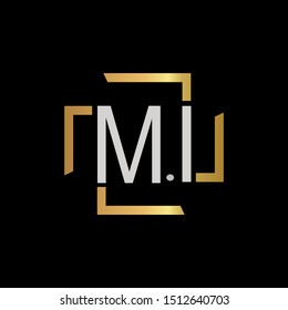 MI Letter monogram with abstrac concept style design