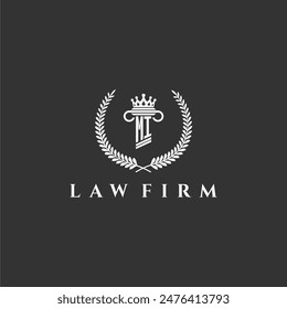 MI letter monogram logo for lawfirm with pillar  crown image design