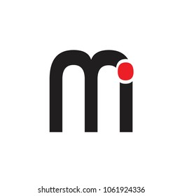 mi letter vector logo