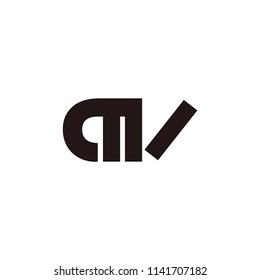 mi letter vector logo