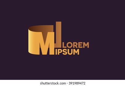 MI letters logo, M and I letters logo alphabet design.