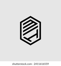 MI line geometric monogram with high quality professional design that will print well