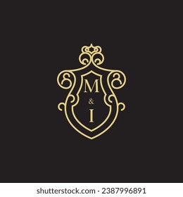 MI line vintage initial logo in high quality professional design that will print well across any print media