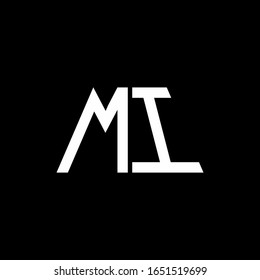 MI logo abstract monogram isolated on black background