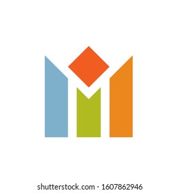 mi logo design simple modern template