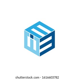 mi logo design simple modern template