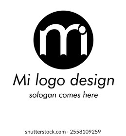 mi logo design vector illustrator. letter m and letter i incorporate design. best for branding any company letter mi. mi tech logo design.