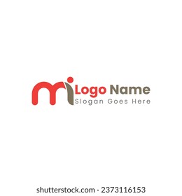 MI logo design vector  Initials Letter  simple design for brand logo, company logo or community logo