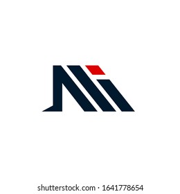 MI logo design vector sign template