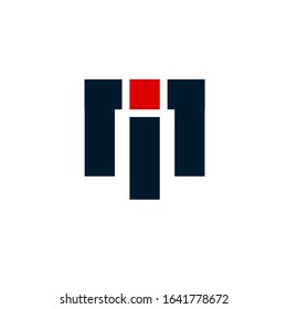 MI logo design vector sign template