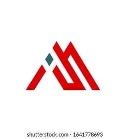 MI logo design vector sign template