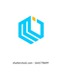 MI logo design vector sign template