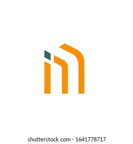 MI logo design vector sign template