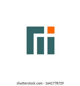MI logo design vector sign template
