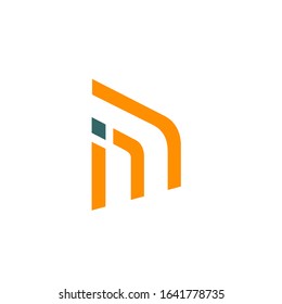 MI logo design vector sign template