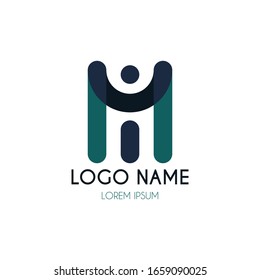 mi logo design vector sign template