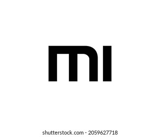 MI logo design vector template