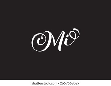 Modelo vetorial de design do logotipo MI, design inicial do logotipo da letra mv