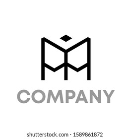 MI logo icon design template sign