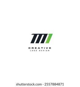 MI logo icon flat vector design