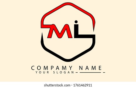 MI logo initial based letter illustration design template