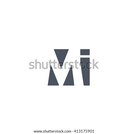 MI Logo Vector Graphic Branding Letter Vector de stock (libre de