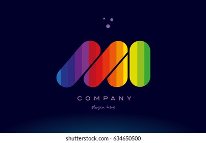 mi m i alphabet letter colorful creative colors text dots creative company logo vector icon design template