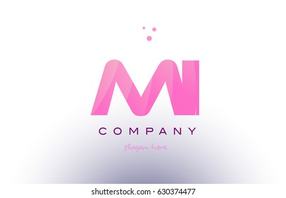 mi m i letter alphabet text pink purple dots creative company logo vector icon design template